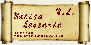 Matija Leštarić vizit kartica